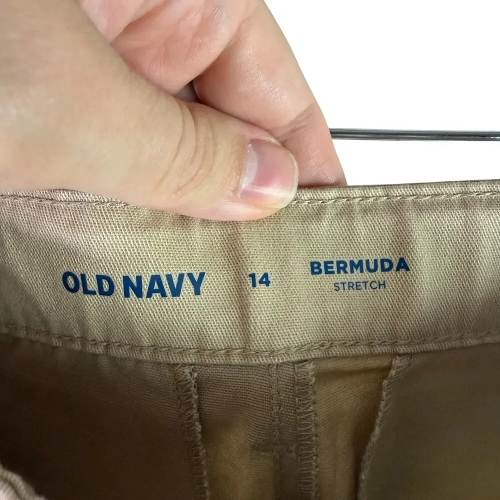 Old Navy NWT Set of 2 Girl's 14 Tan Khaki & Bermuda Chino Shorts 100% Cotton